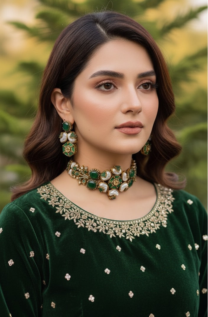 Mother Pearl Turkish Stone Chokar Set