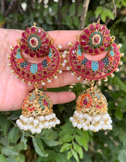 Ruby Jhumki Earrings