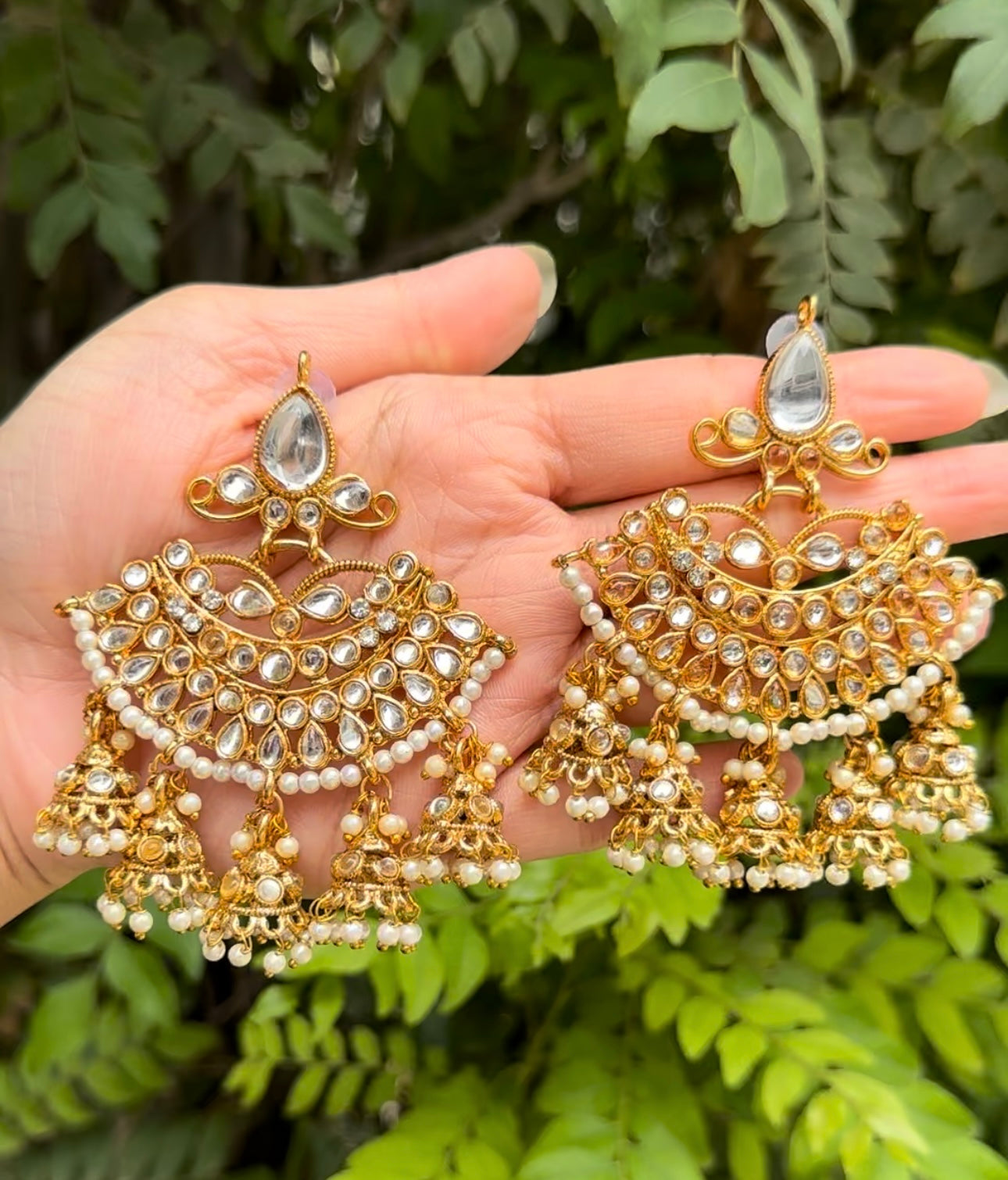 INDIAN KUNDAN JHUMKI EARRINGS