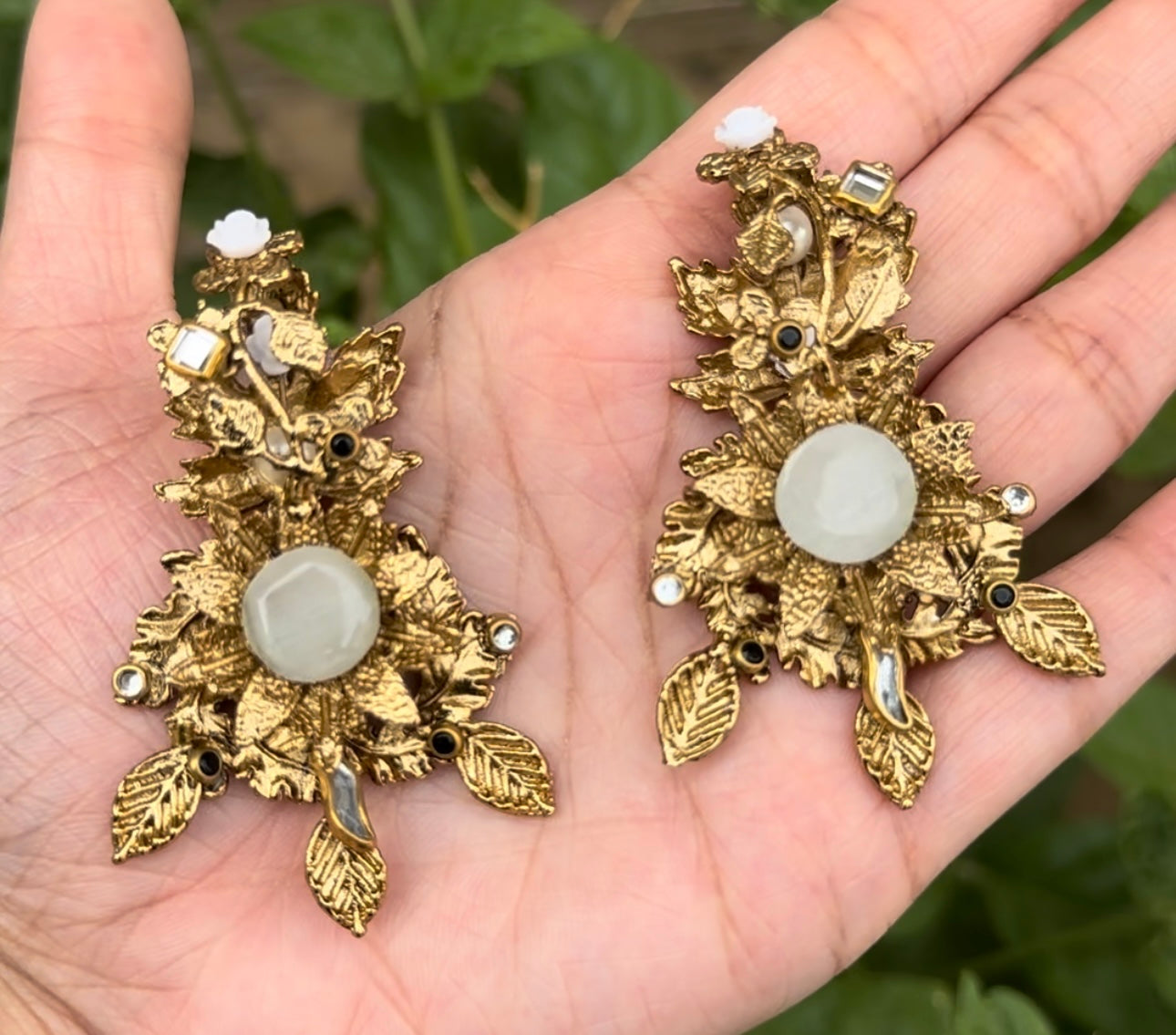 INDIAN HANDMADE DOUBLET STONE EARRINGS