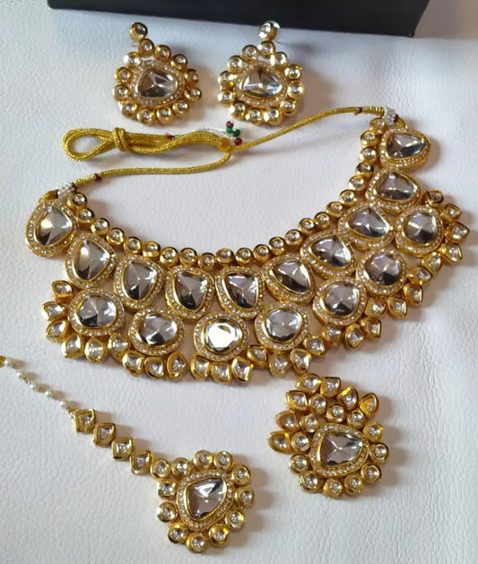 INDIAN JAIPURI KUNDAN NECKLACE SET