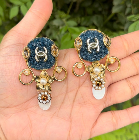 INDIAN HANDMADE CRUSH STONE EARRINGS