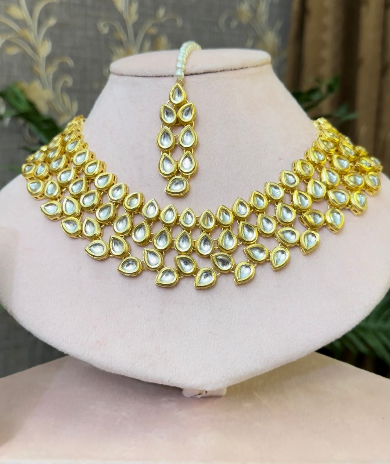 INDIAN JAIPURI KUNDAN NECKLACE SET