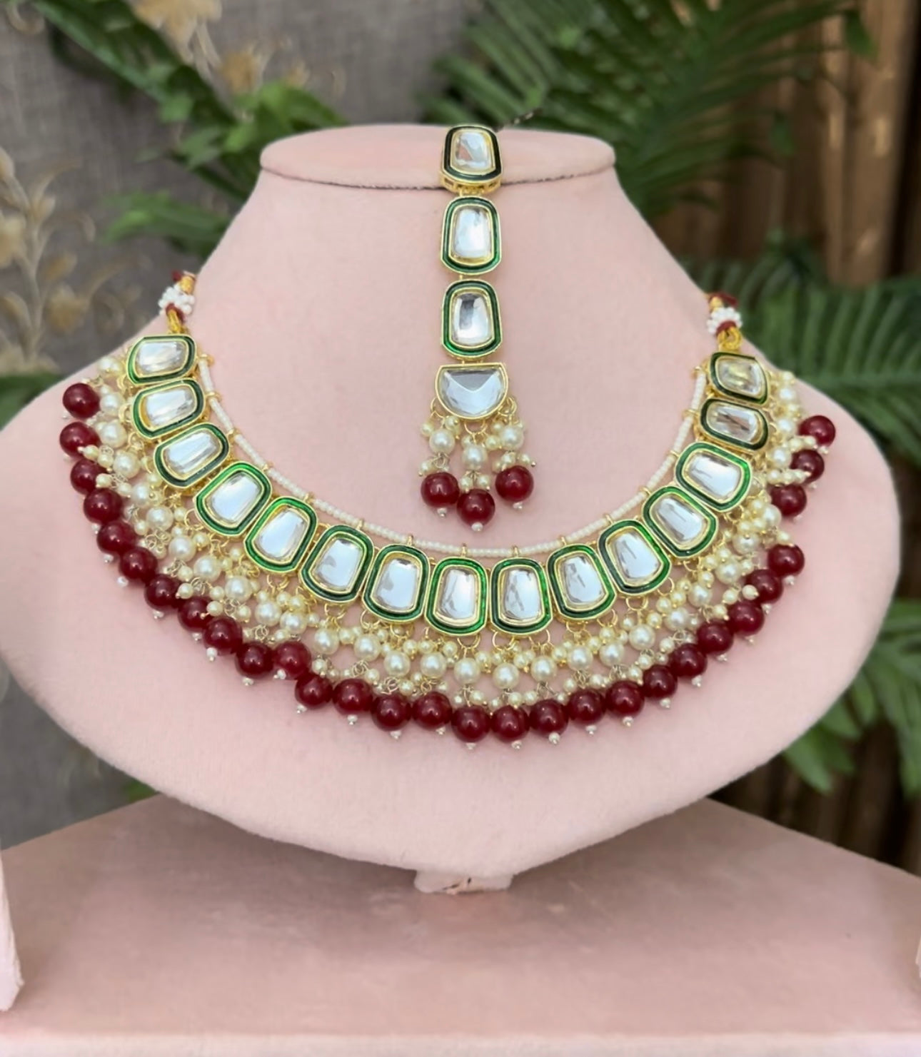 INDIAN JAIPURI KUNDAN NECKLACE SET