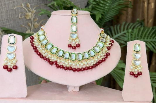 INDIAN JAIPURI KUNDAN NECKLACE SET