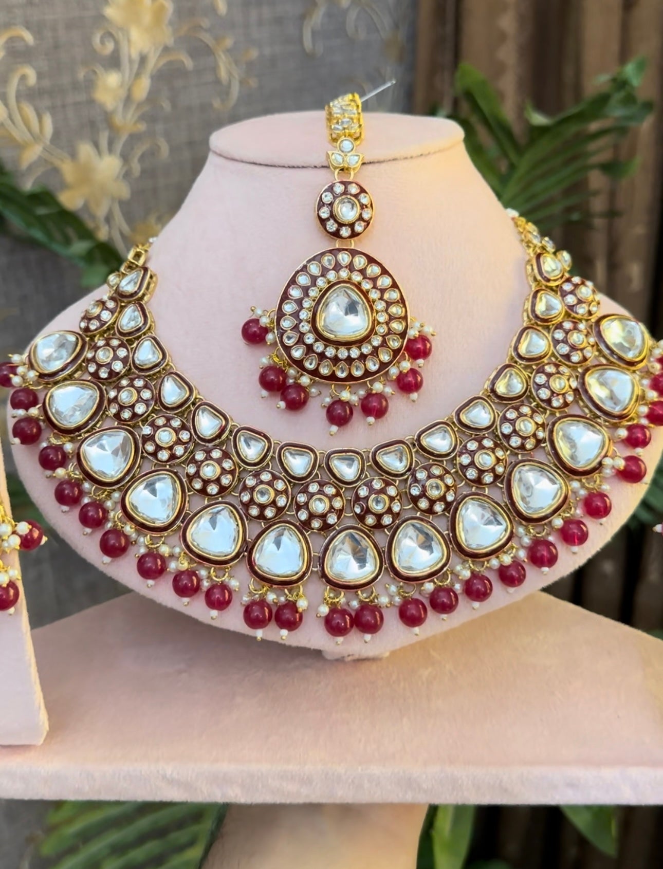 INDIAN JAIPURI KUNDAN WITH MEENAKARI WORK NECKLACE SET