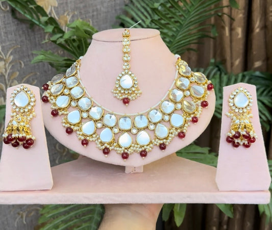 INDIAN JAIPURI KUNDAN NECKLACE SET