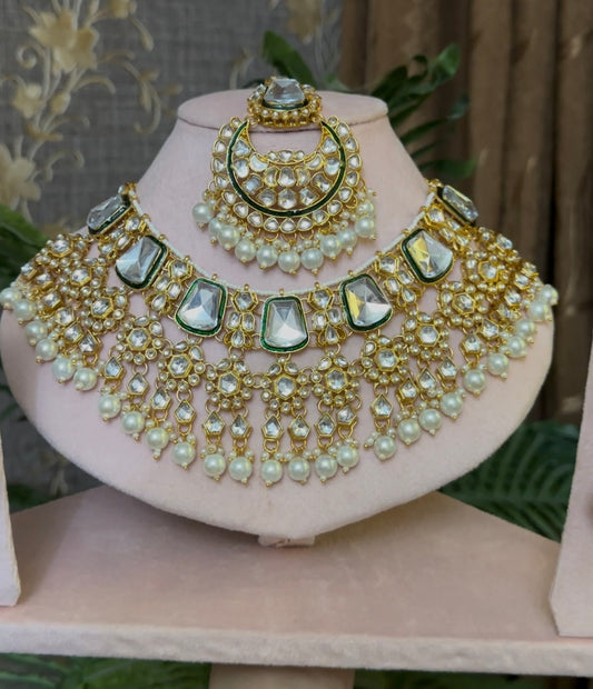 INDIAN JAIPURI KUNDAN BRIDAL SET