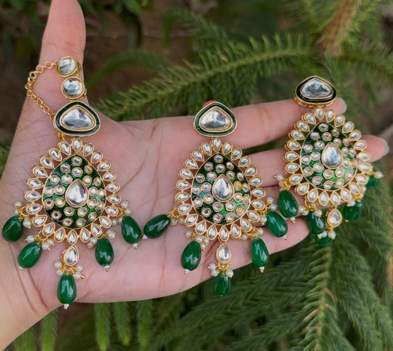 INDIAN JAIPURI KUNDAN NECKLACE SET