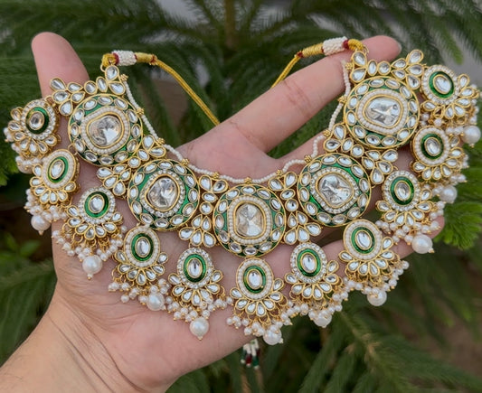 INDIAN JAIPURI KUNDAN NECKLACE SET