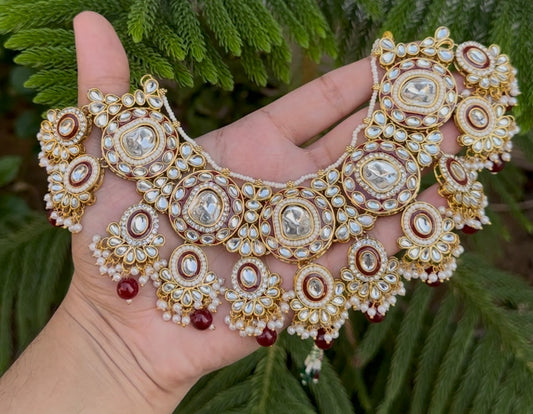 INDIAN JAIPURI KUNDAN NECKLACE SET