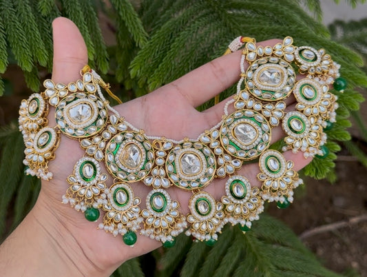 INDIAN JAIPURI KUNDAN NECKLACE SET